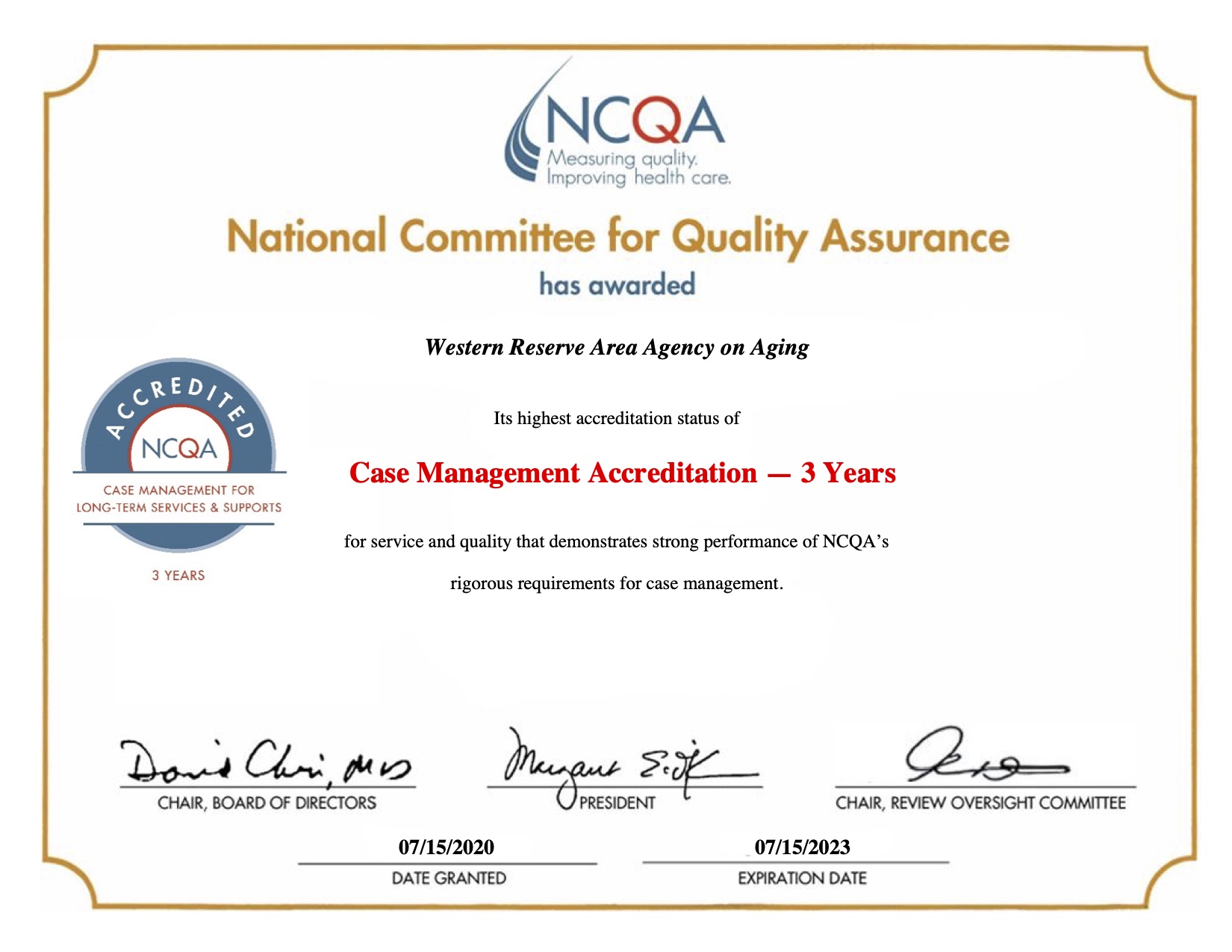 NCQA Certificate